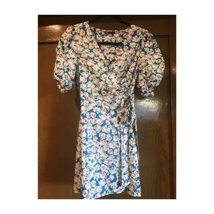 Zara floral wrap dress
